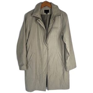 Gallery Tan Full Zip Trench Coat Size Petite Small